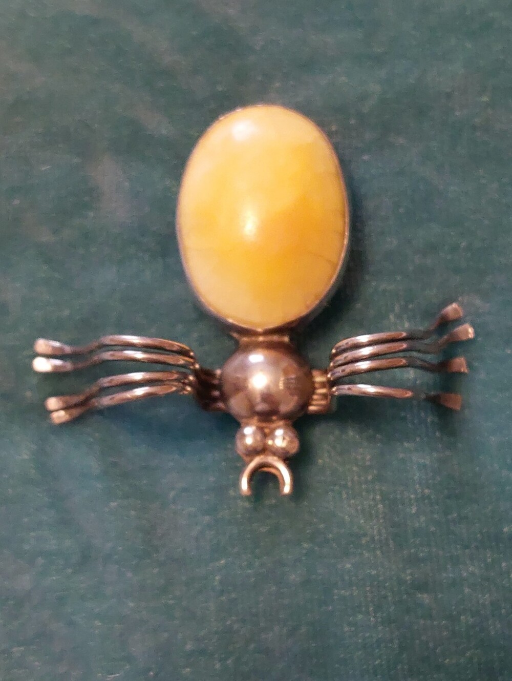 Vintage Large Sterling Silver Spider Brooch